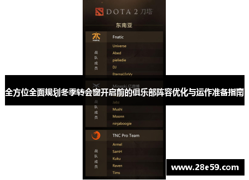 全方位全面规划冬季转会窗开启前的俱乐部阵容优化与运作准备指南